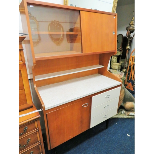 109 - Mid 20th Century Kitchen dresser by Whiteleaf furniture with cupboard to left and three drawers to b... 