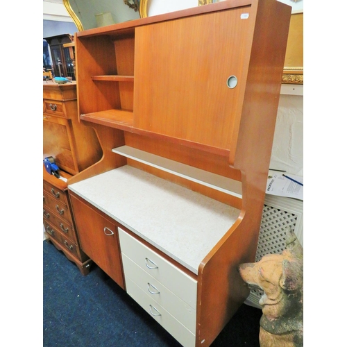 109 - Mid 20th Century Kitchen dresser by Whiteleaf furniture with cupboard to left and three drawers to b... 