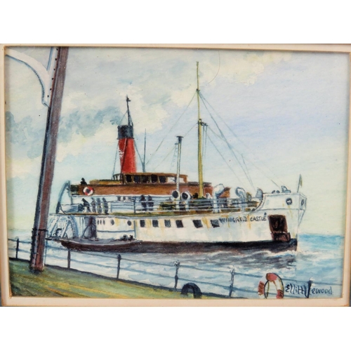 87 - Two Local Interest watercolours of the Humber Bridge and the Humber Ferry 'Wingfield Castle'.  Both ... 