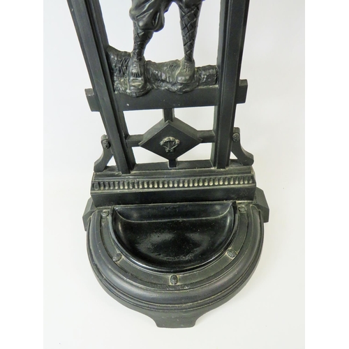 89 - Large metal Reproduction Stick stand as a Golfer in good order.   32 x 13 x 8 inches. See photos.