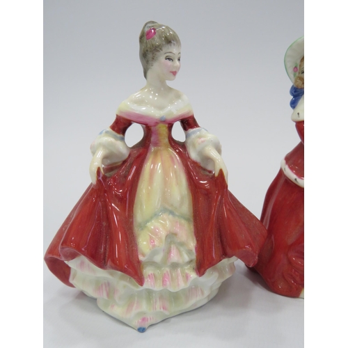 225 - 3 Small Royal Doulton Figurines Southern Belle, Christmas Morn & Sara. 4