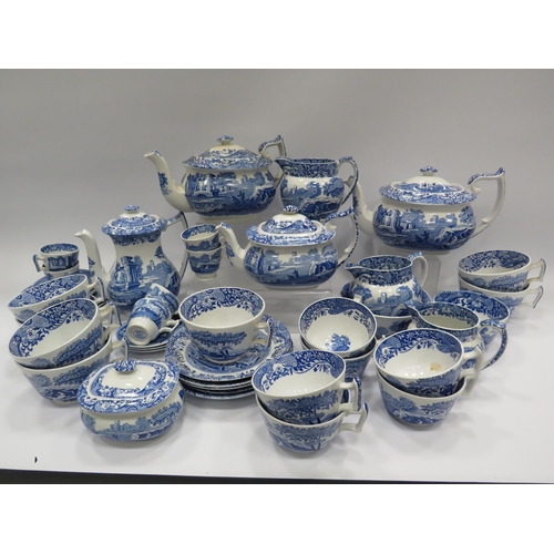 251 - Over 40 pieces of Spode Blue Italian Teapots, Coffee pots, cups and saucers etc.