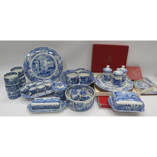 252 - 28 Pieces of Spode Blue italian dinnerware and 3 sets of placemats.