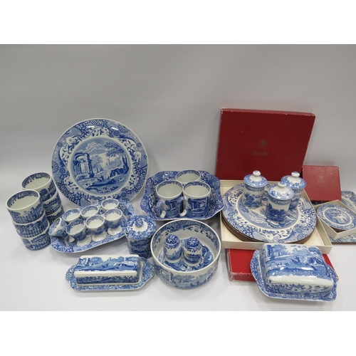 252 - 28 Pieces of Spode Blue italian dinnerware and 3 sets of placemats.