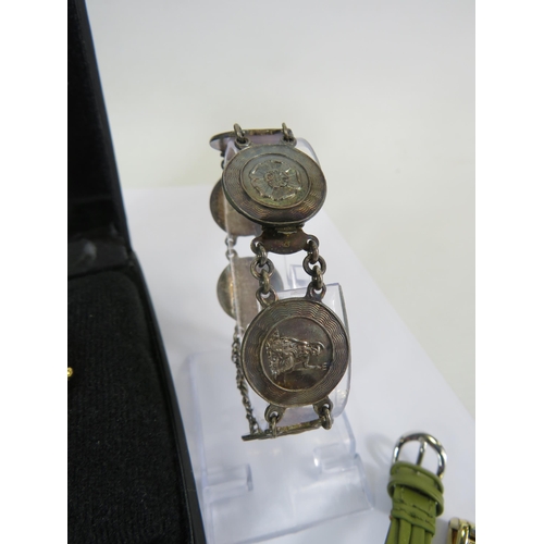 259 - Selection of ladies Wristwatches including a boxed Sekonda, plus a sterling silver bracelet.