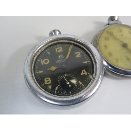 265 - 3 Vintage ingersoll pocket watches, one is a intermittant runner and 2 are for spares or repair.