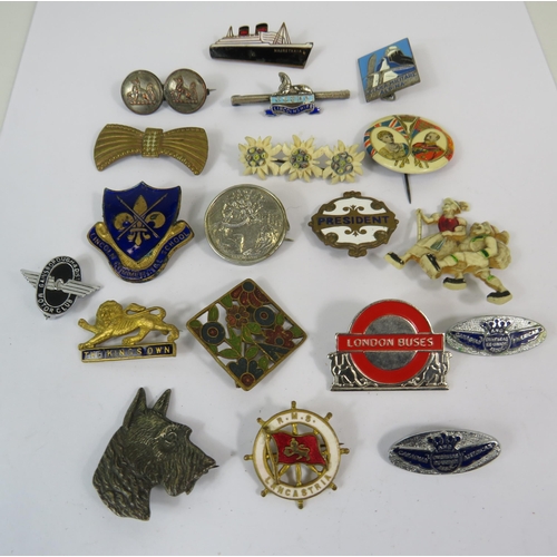 284 - Selection of vintage enamel badges etc.