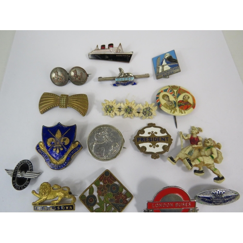 284 - Selection of vintage enamel badges etc.