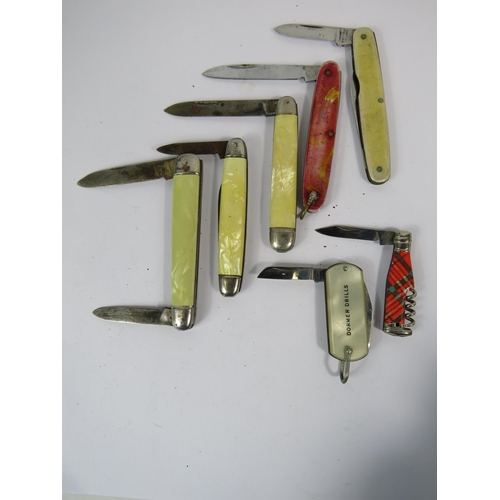 285 - 6 Vintage white metal penknives.