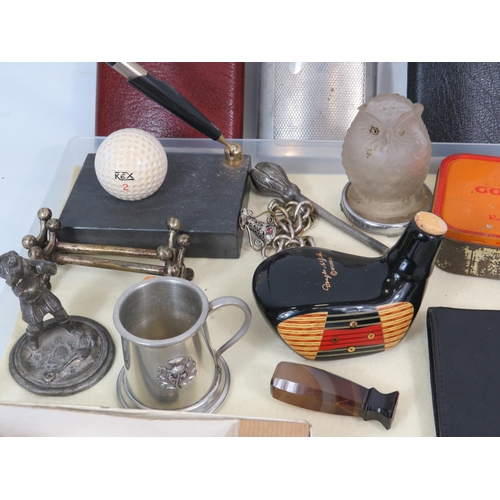 294 - Interesting mixed collectables lot including hip flasks, wax seal stamp etc.