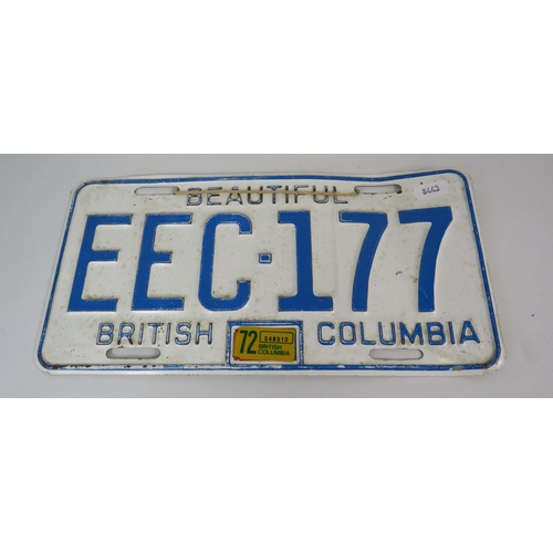 301 - 1972 British Columbia number plate.