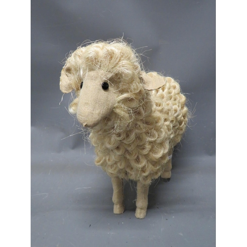 505 - Curly haired sheep toy measures approx 19 inches x 24 inches.   See photos. S2