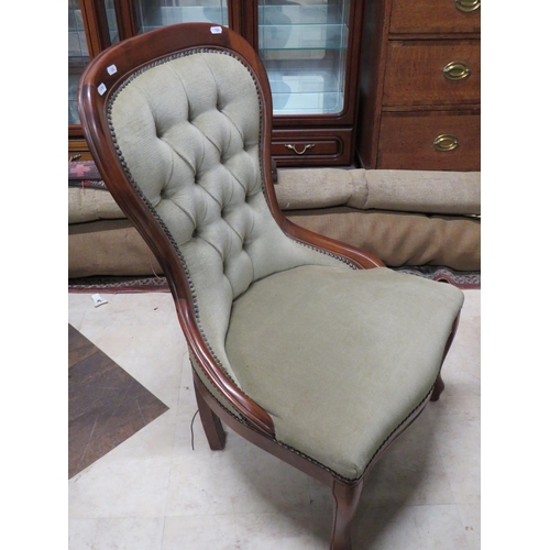 520 - Good Quality reproduction of a Victorian era nursing chair.   Seat height approx 14 inches,   Height... 