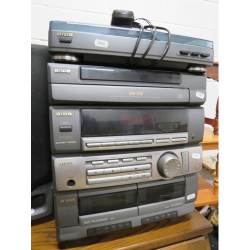 545 - Aiwai stacking system with twin speakers. Working condtion unknown .  See photos.    S2