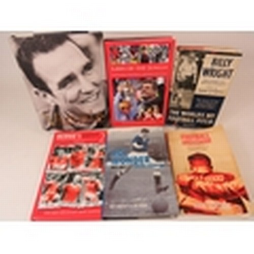 62 - Five Hardbacked Football related books together with a large paperbacked Football book. See photos.