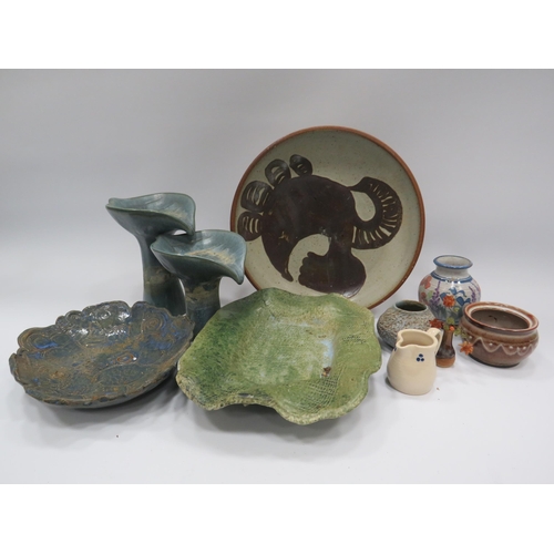 324 - Selection of various studio pottery.