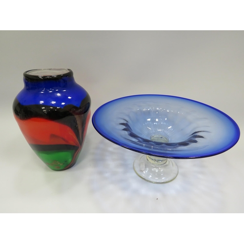 348 - Multicoloured art glass vase 10