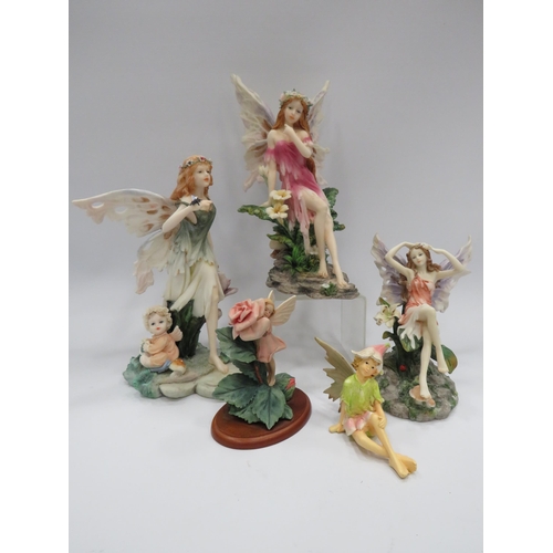 409 - 5 Fairy figurines, the tallest measures 10.5