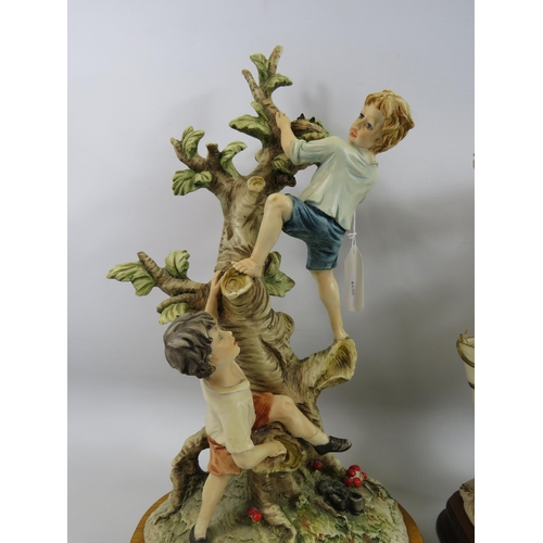 416 - 2 Large vintage Capodimonte figurines, the tallest measures 17