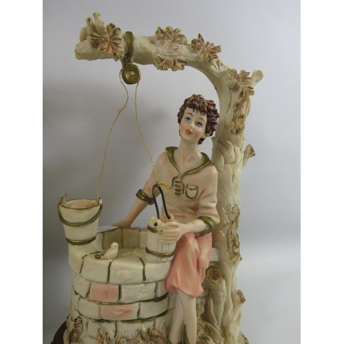 416 - 2 Large vintage Capodimonte figurines, the tallest measures 17