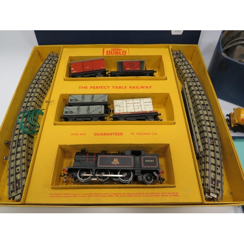 426 - Hornby Dublo vintage electric train set and a control unit.