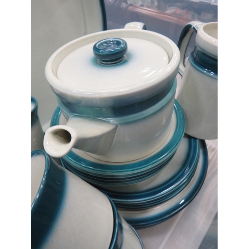 449 - Wedgwood dinnerset in the Blue Pacific pattern, 45 pieces in total,