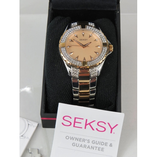 152 - Seksy Ladies party watch in as new condition with Box, New Battery Fitted.