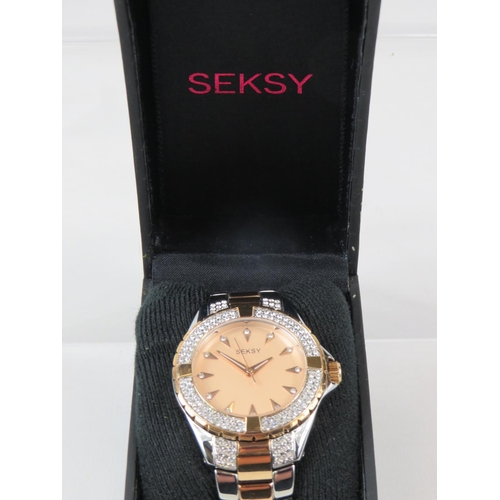 152 - Seksy Ladies party watch in as new condition with Box, New Battery Fitted.