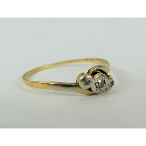 173 - 18ct Gold Antique Diamond Set Trillogy Ring (1.5g)     2030924