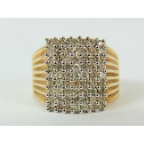 181 - Large 9ct Yellow Gold ring set with multiple Diamonds.  Weight & Size to follow. (UPDATE) Ring size ... 