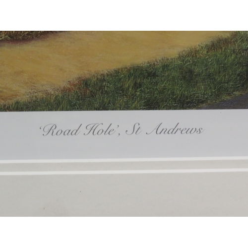 563 - 2 Signed framed Richard Chorley prints of St Andrews Golf course, 31.5