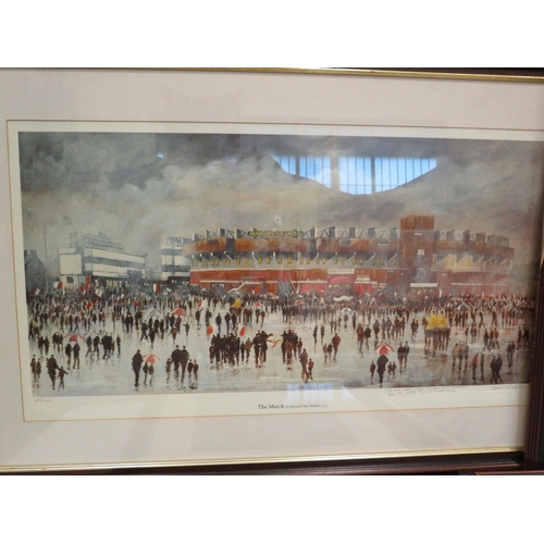 565 - 4 framed signed limited edition prints by Bernard McMullen including the match at Manchester united,... 