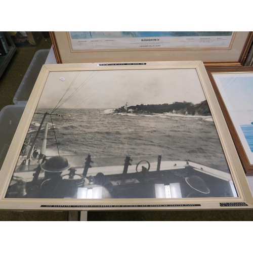 567 - 3 RAF aircraft prints, 2 are signed by the crew, Photograph of HMS Cleopatra in 1942. plus 2 other p... 