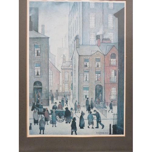 575 - 4 Framed prints by Lowry, Arthur Sarnoff etc (3 require new glass).