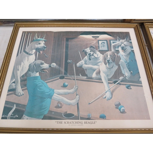 575 - 4 Framed prints by Lowry, Arthur Sarnoff etc (3 require new glass).