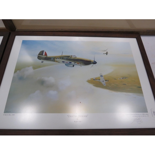 578 - 4 framed and signed RAF prints including crew signatures.