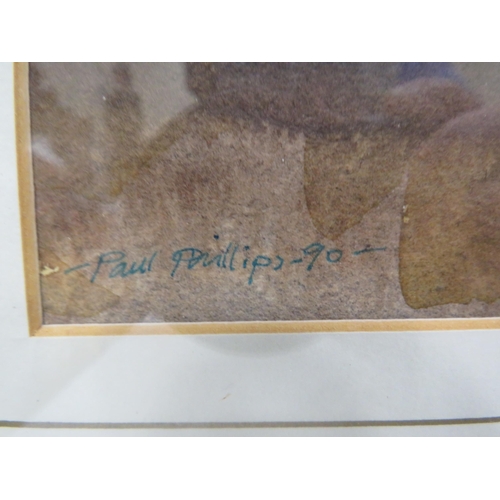 584 - 3 Framed Watercolours by Paul Phillips of scottish higlands, 18.5