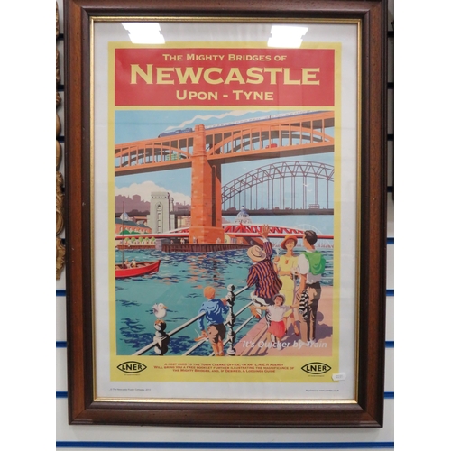 587 - Framed Newcastle Upon Tyne LNER Poster, 31.5