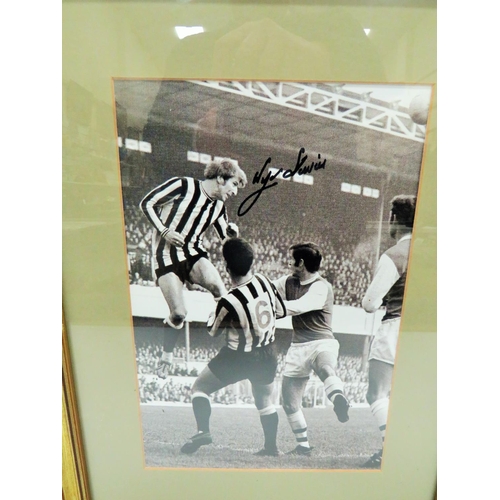 614 - Autographed & Photo of Bobby Moncur of Newcastle United, framed under glass with COA plus an autogra... 