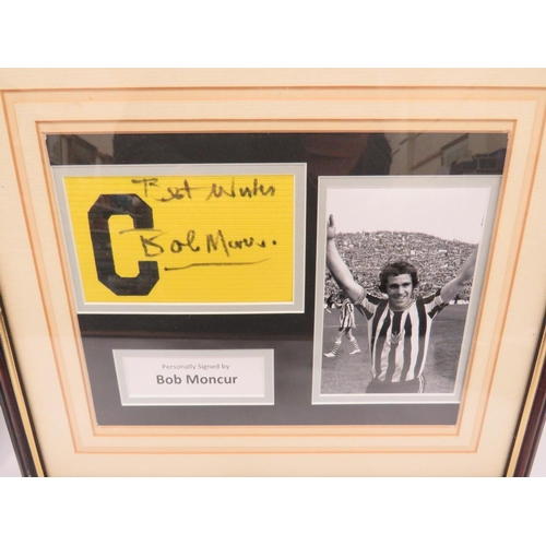 614 - Autographed & Photo of Bobby Moncur of Newcastle United, framed under glass with COA plus an autogra... 