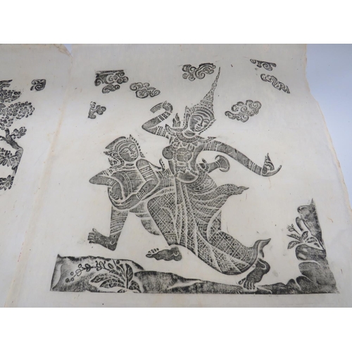 617 - Selection of Thai Temple rubbings on Rice paper. See photos.