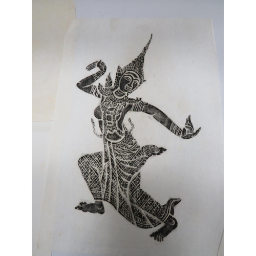 617 - Selection of Thai Temple rubbings on Rice paper. See photos.