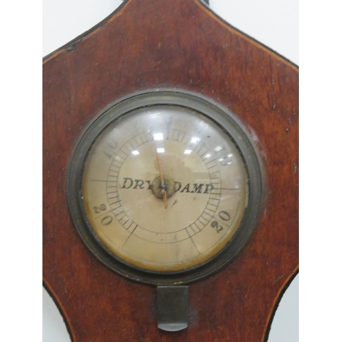 629 - Vintage Banjo shaped barometer by Pickering & Son of Hull.  Will need some  restoration to make perf... 