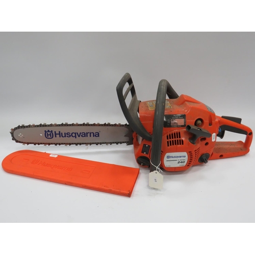 640 - Husqvarna petrol engined Chainsaw. Believed to be in good running order. See photos.