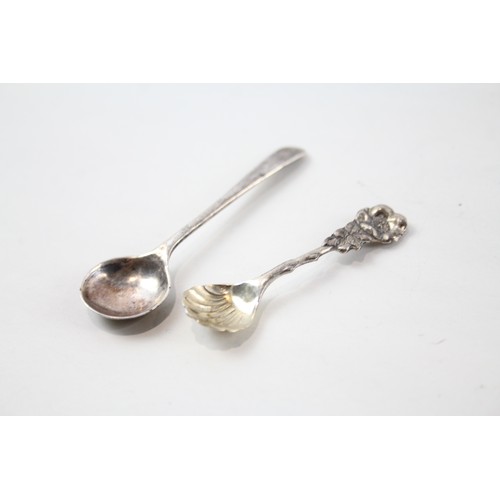 379 - 8 x Antique / Vintage Hallmarked .925 SILVER Salt Spoons  Inc Georgian 52g     2346062