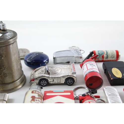 394 - 28 x Vintage Novelty Lighters Inc Phone, Pen, Car Etc     609631