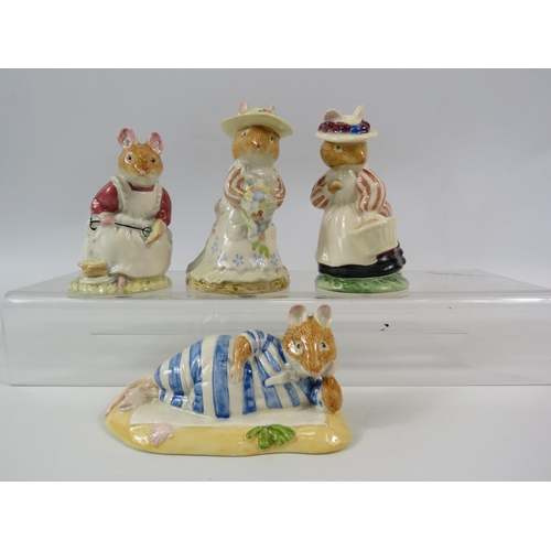 1 - Four Royal Doulton Bramley Hedge figurines, all with boxes. The tallest measures 10cm.