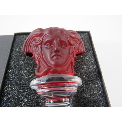 176 - Versace Rosenthal crystal glass Medusa bottle stop in box