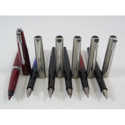 182 - 6 Parker Fountain pens.