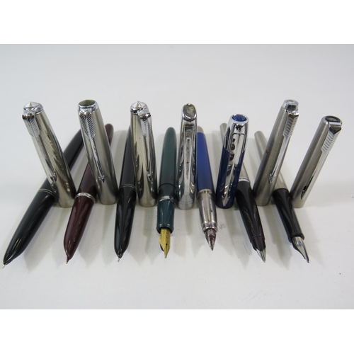 183 - 6 Parker Fountain pens, plus one other.